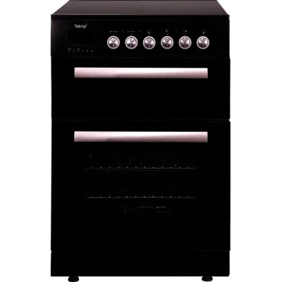 Teknix TK61DCB 60cm Double Oven Electric Ceramic Cooker in Black  with 5 Year Parts  & Labour Guarantee